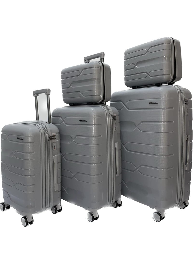 Premium 5-Piece PP Luggage Set - Ultra-Durable & Lightweight Polypropylene Trolley Bags with 360° Double Spinner Wheels, TSA Lock & Telescopic Handle - Image 1